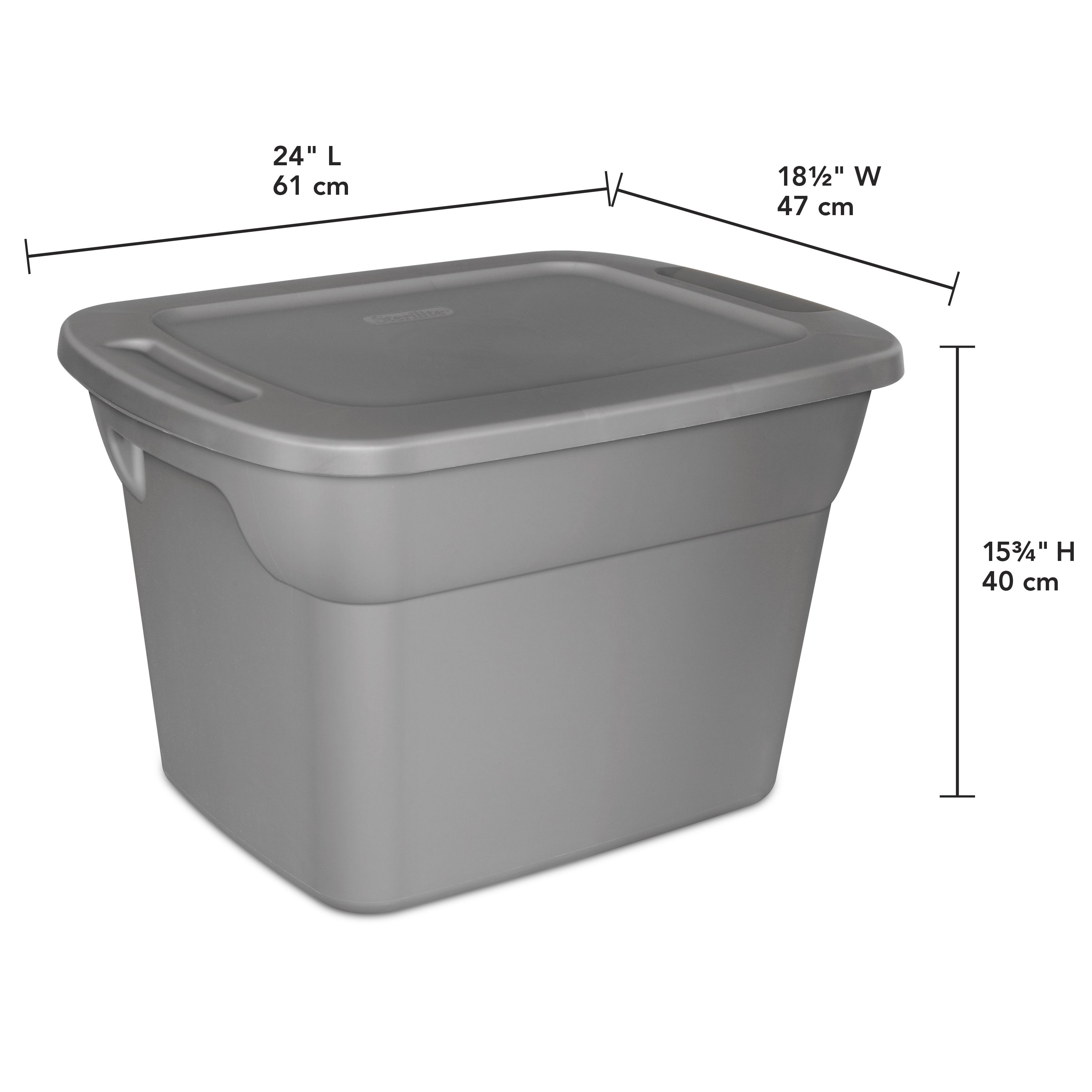 Sterilite 18 Gal68 L Tote Box Steel Case Of 8 Walmart regarding measurements 3000 X 3000