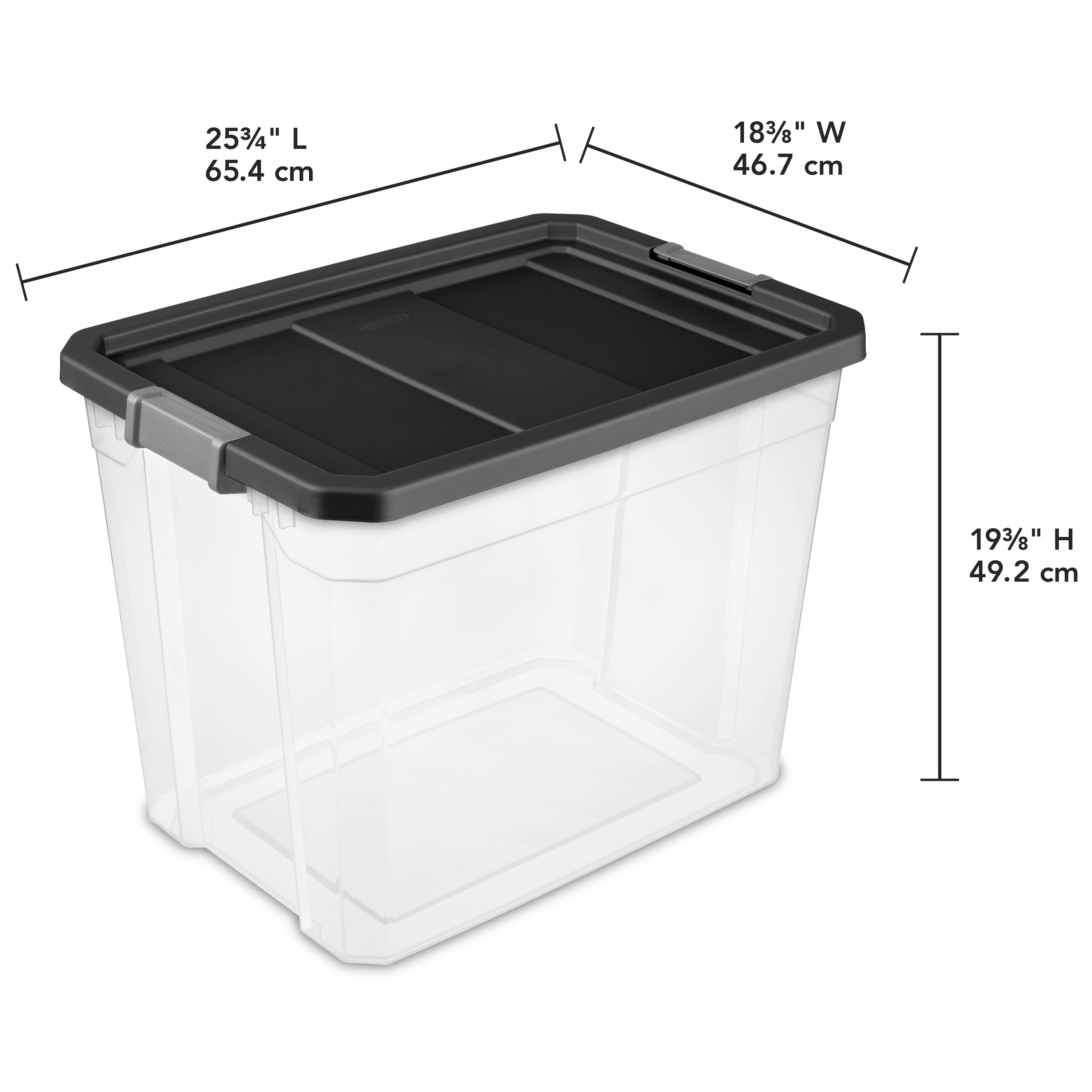Sterilite 27 Gallon Stacker Box Black Case Of 4 Walmart with size 3000 X 3000