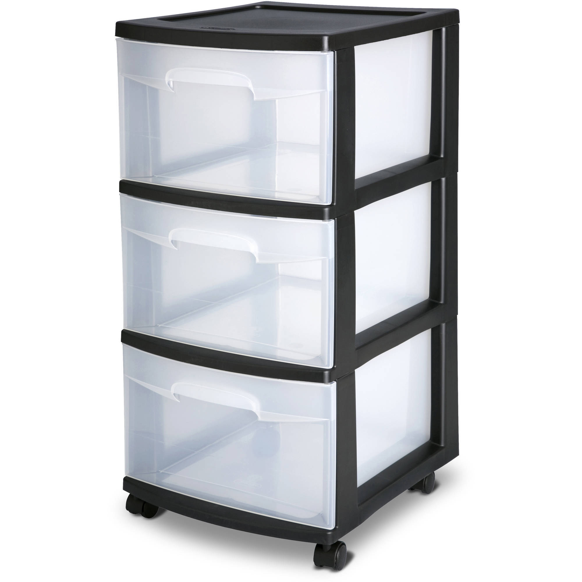 Sterilite 3 Drawer Wide Cart White Walmart intended for sizing 2000 X 2000