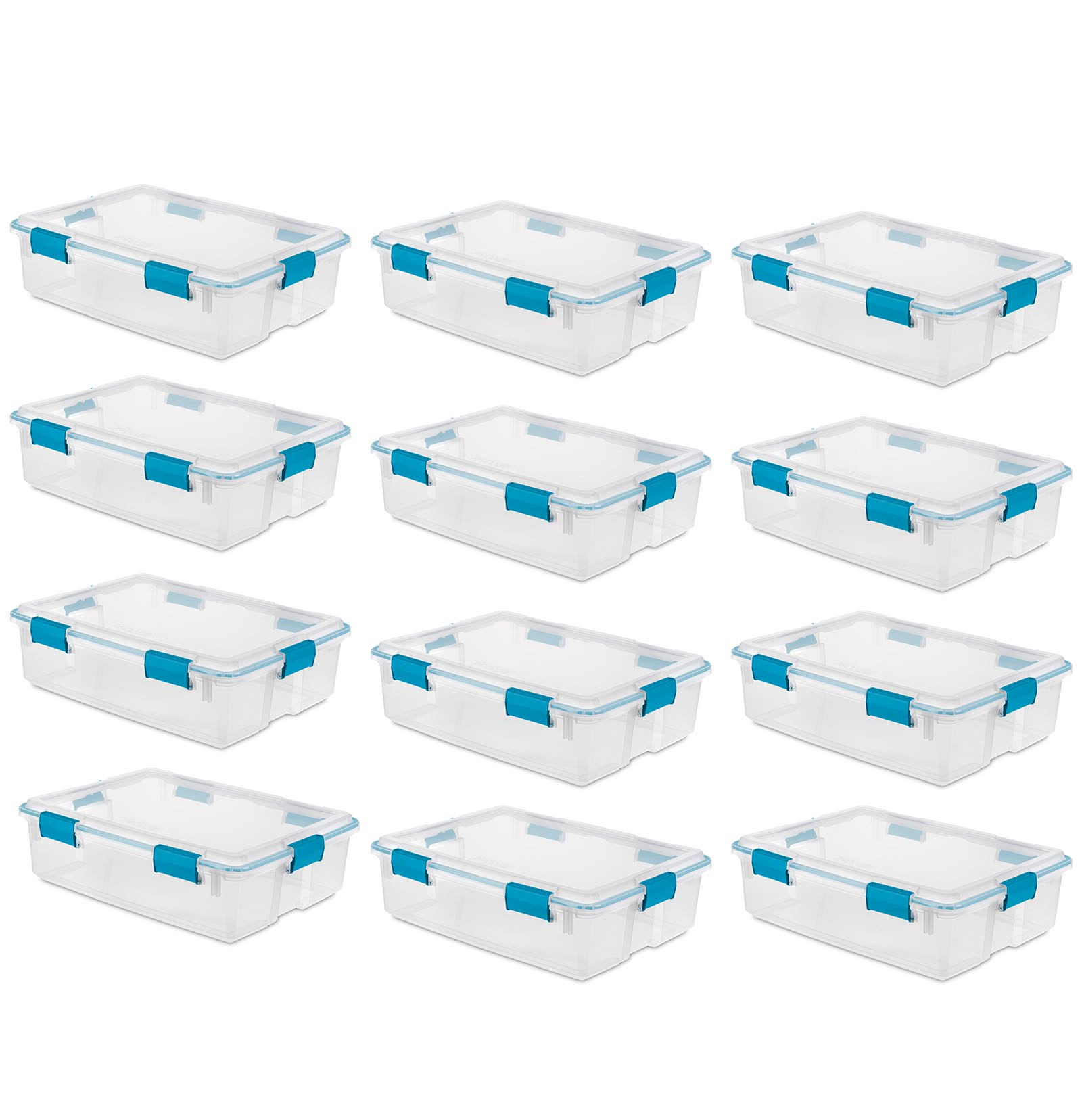 Sterilite 37 Qt Thin Gasket Box Clear Storage Bin Containers 12 regarding measurements 1600 X 1656