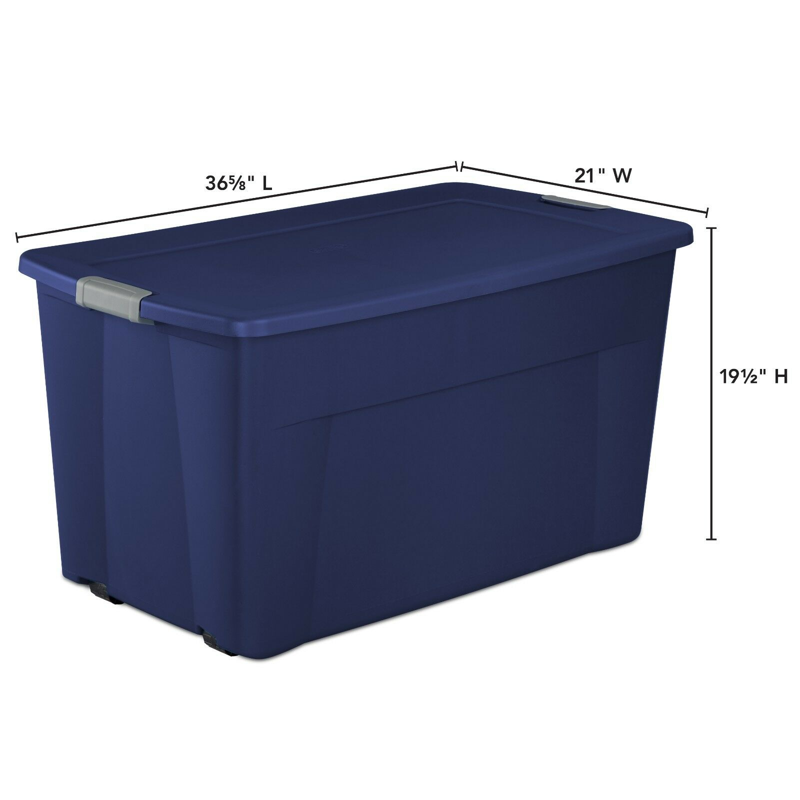 Sterilite 45 Gallon Wheeled Latch Tote Blue Case Of 4 Plastic Storage Container intended for size 1600 X 1600