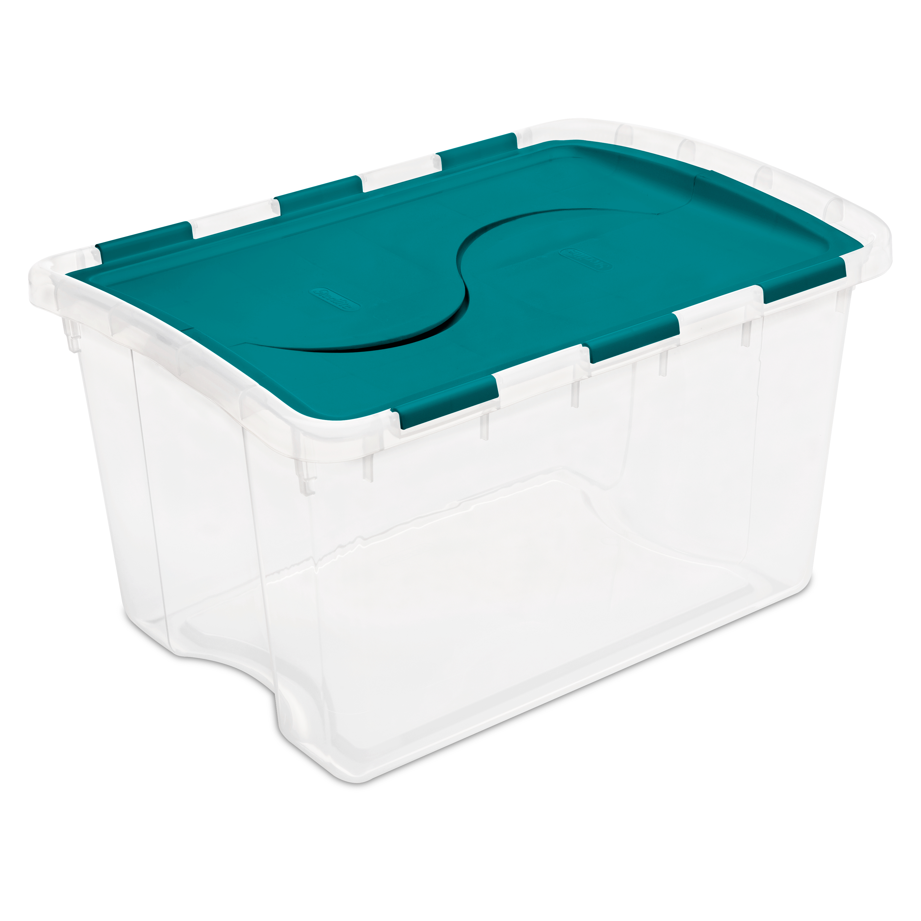 Sterilite 48 Qt Hinged Lid Storage Box Teal Sachet Single Unit intended for dimensions 3000 X 3000