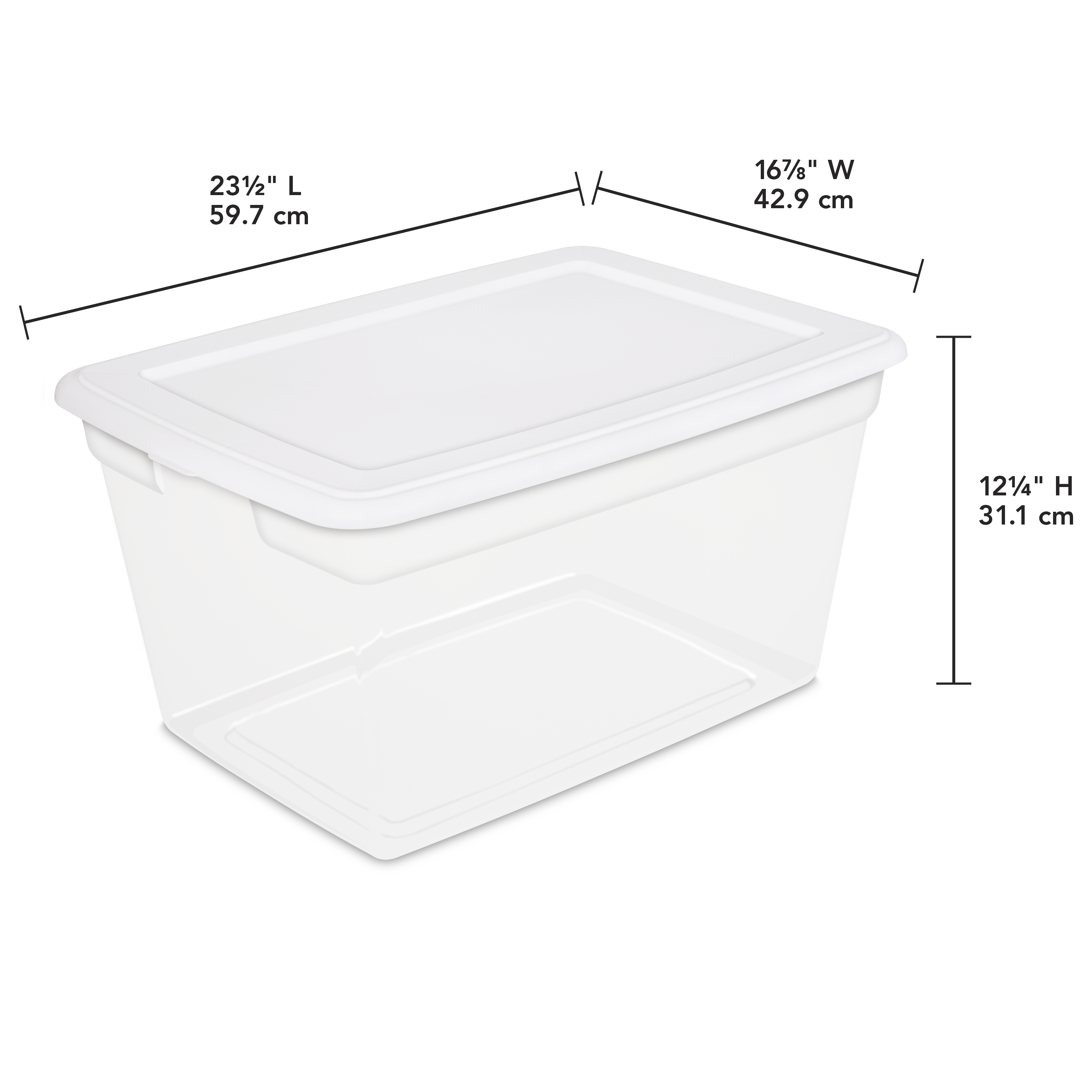 Sterilite 58 Qt55 L Storage Box White Walmart intended for proportions 3000 X 3000