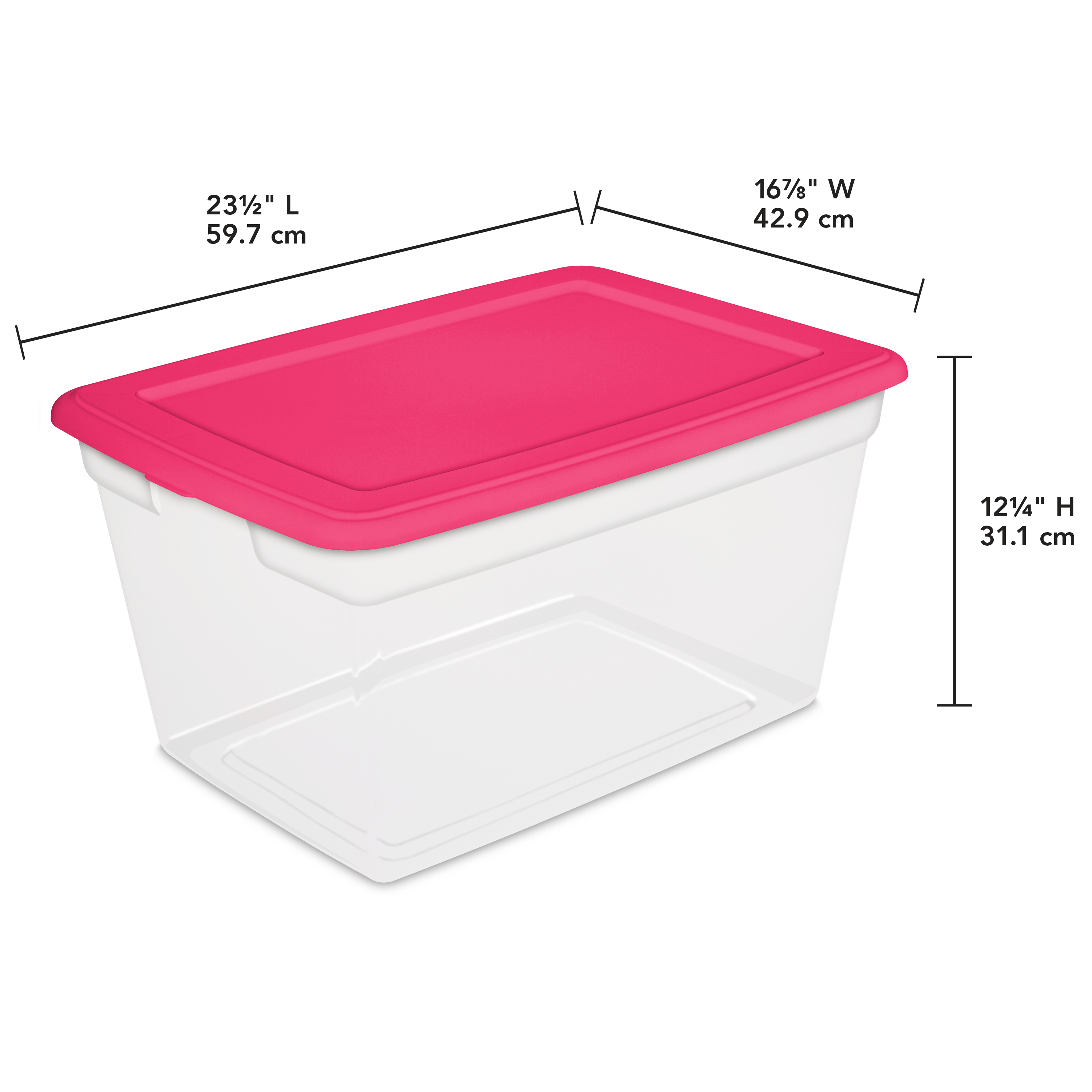 Sterilite 58 Quart Storage Box Multiple Colors Available In Case for sizing 3000 X 3000