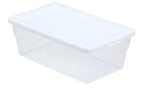 Sterilite 6 Qt Storage Box In White And Clear Plastic 16428960 inside measurements 1000 X 1000
