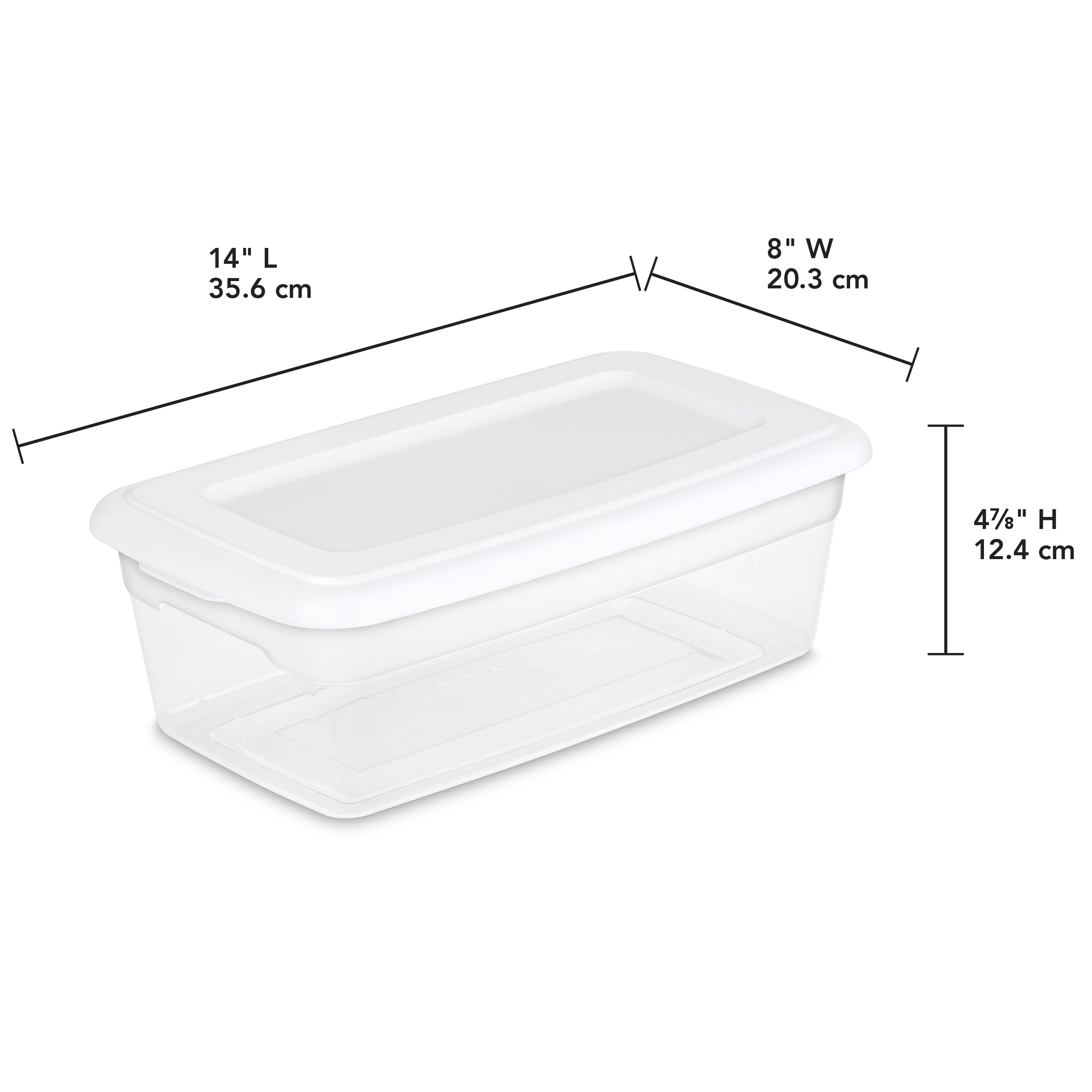 Sterilite 6 Qt57 L Storage Box White Walmart within dimensions 2537 X 2537