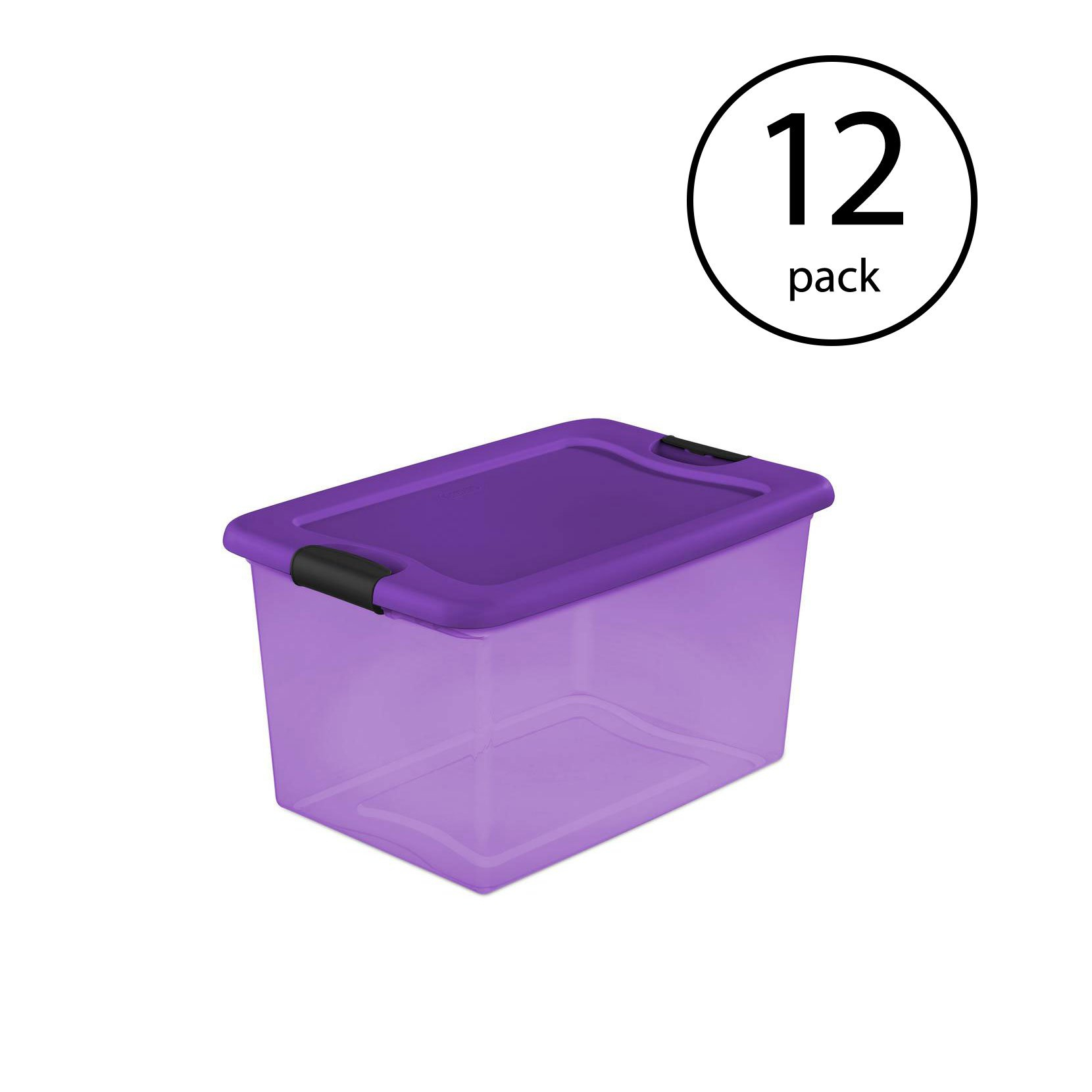 Sterilite 64 Quart Latching Plastic Storage Container Bin In Purple inside sizing 1660 X 1660