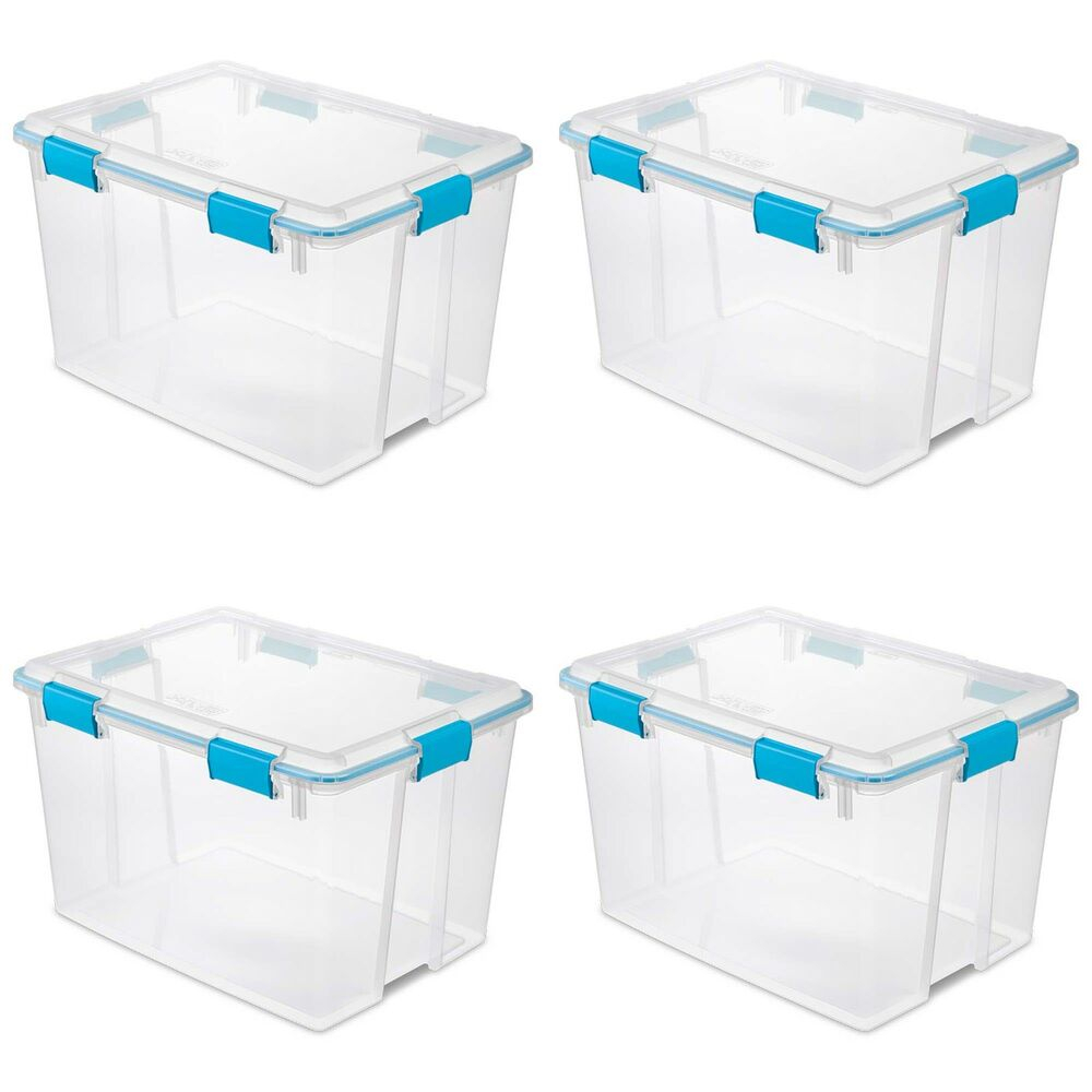 Sterilite 80 Quart Plastic Home Storage Gasket Box Container Clear for sizing 1000 X 1000