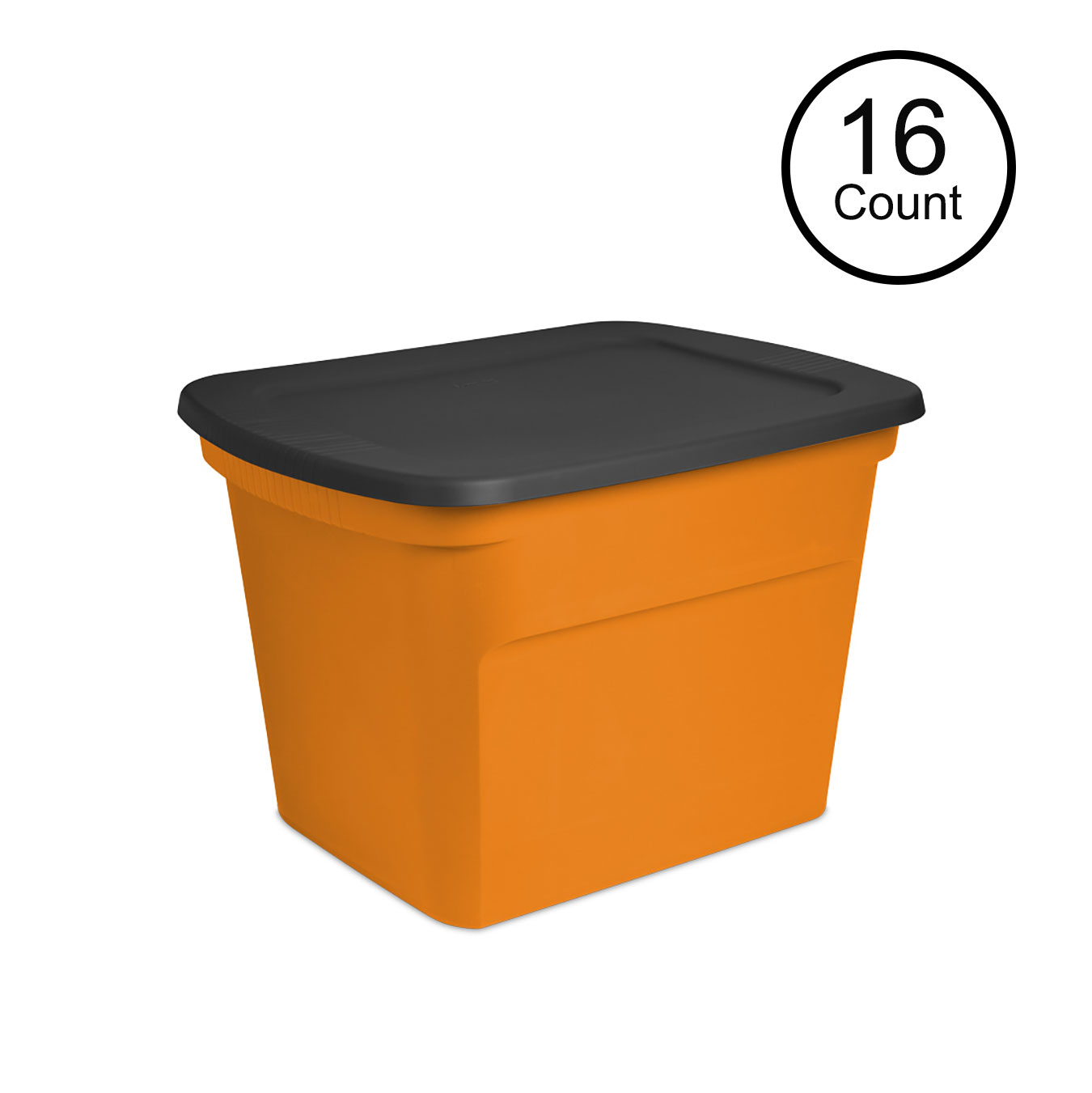 Sterilite Large 18 Gallon Opaque Plastic Storage Tote Bin W Lid Orange 16 Pack regarding dimensions 1350 X 1351