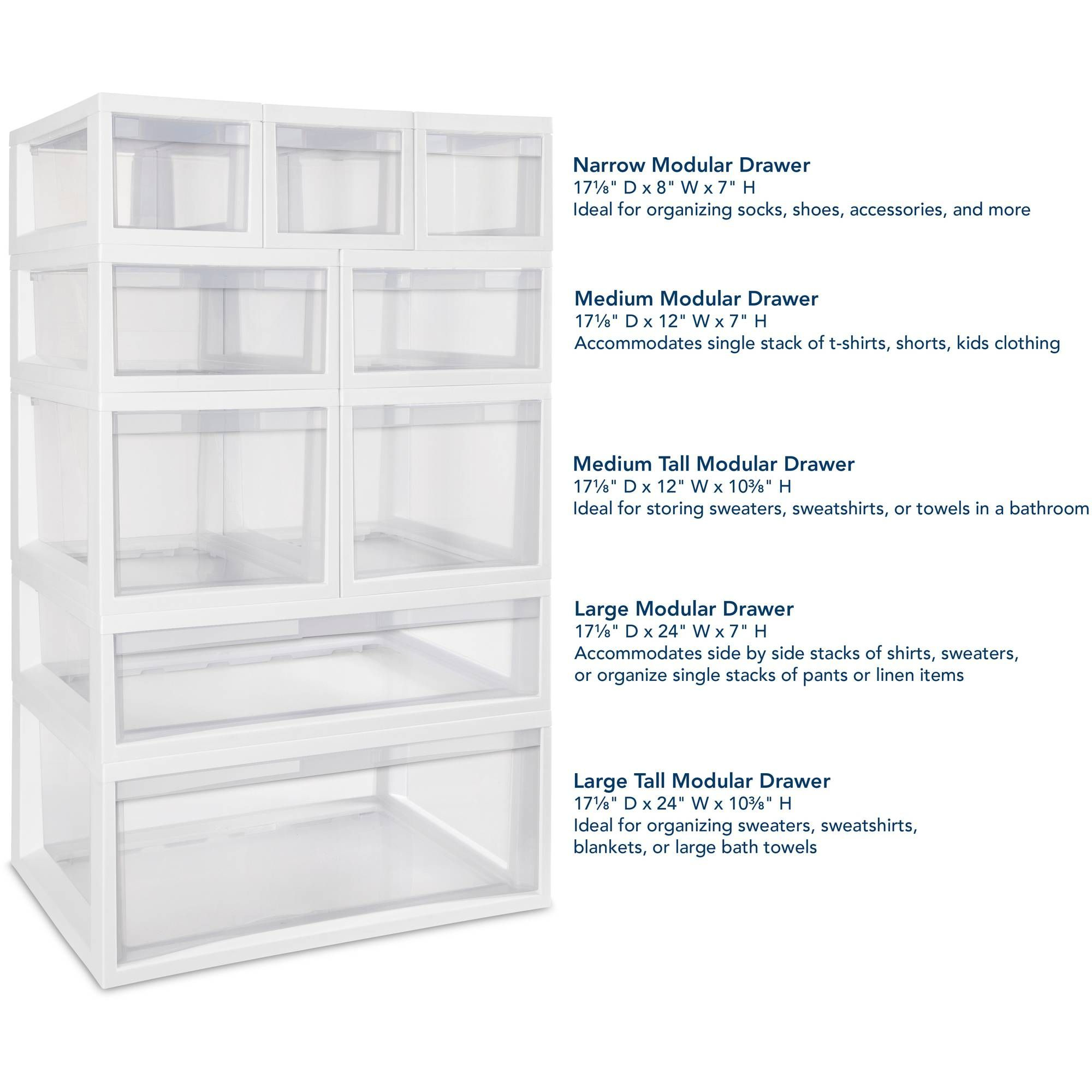 Sterilite Large Tall Modular Drawers White Available In Case Of throughout measurements 2000 X 2000