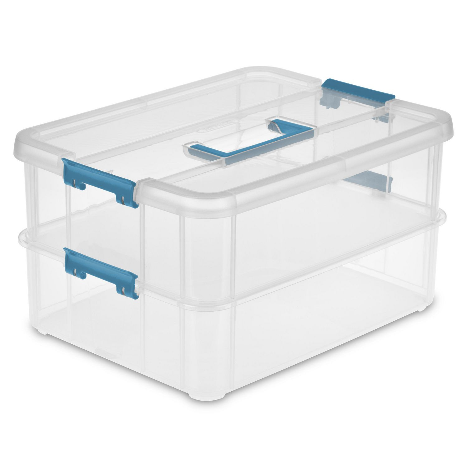 Sterilite Stack And Carry 2 Layer Clear Handle Box And Tray pertaining to measurements 1500 X 1500