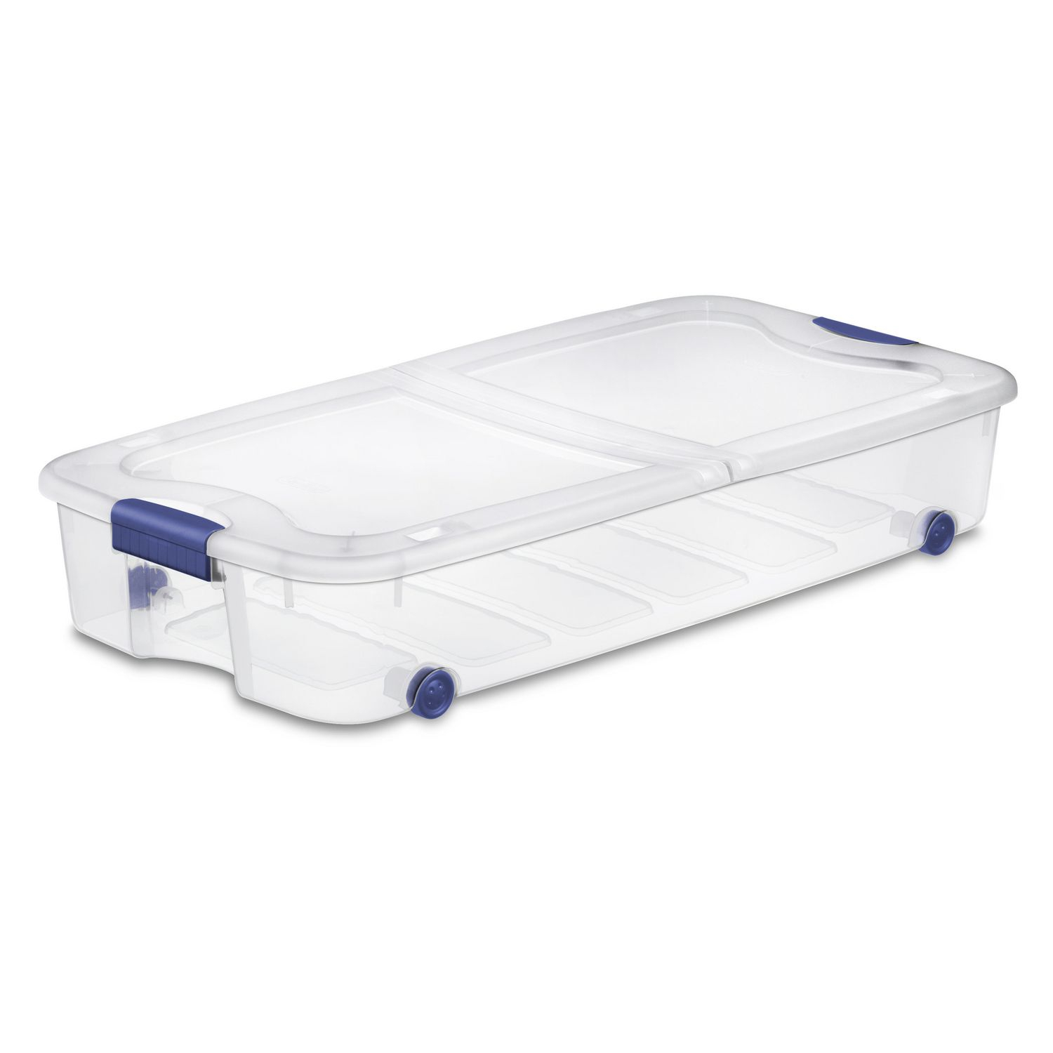 Sterilite Ultra 62 L Stadium Blue Wheeled Underbed Storage Box regarding proportions 1500 X 1500