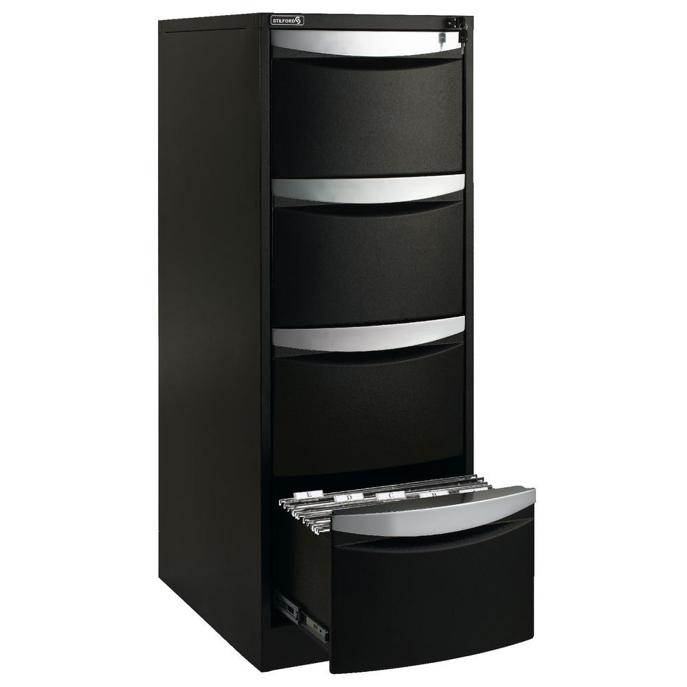 Stilford 4 Drawer Filing Cabinet Black Officeworks pertaining to measurements 1000 X 1000