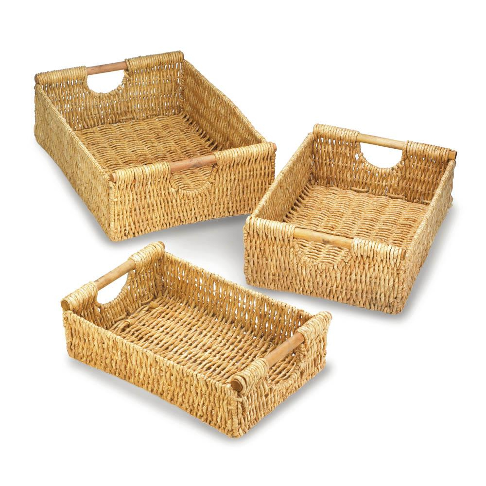 Storage Baskets Bins Woven Organizer Baskets Big Set Straw Set Of for dimensions 1000 X 1000