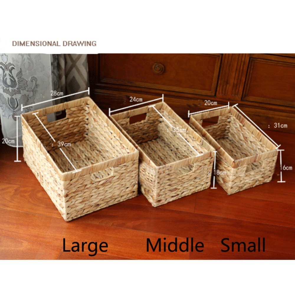 Storage Baskets Containers Natural Water Hyacinth Rectangular pertaining to size 1000 X 1000