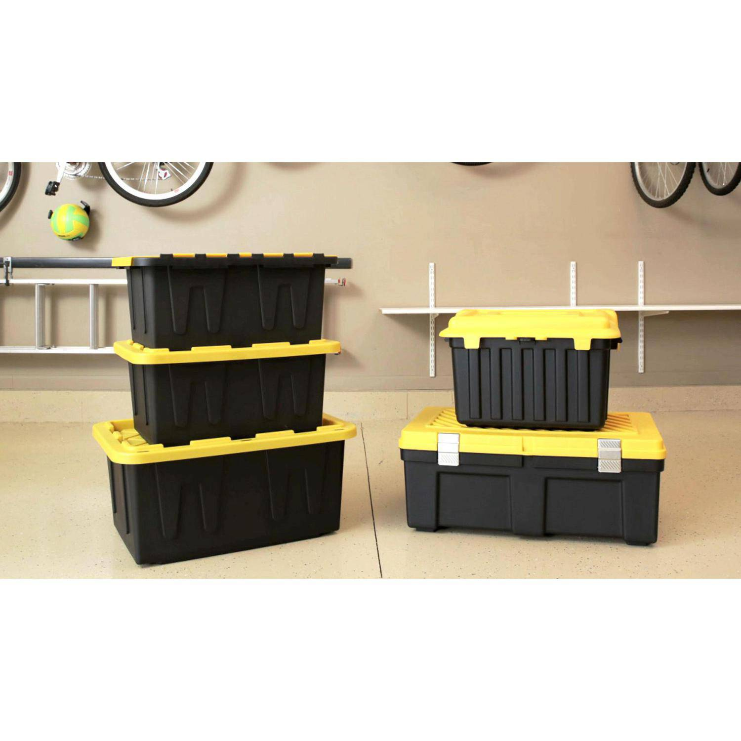 Storage Bins 15 Gallon Tough Tote 6 X Plastic Boxes Home Warehouse in proportions 1500 X 1500