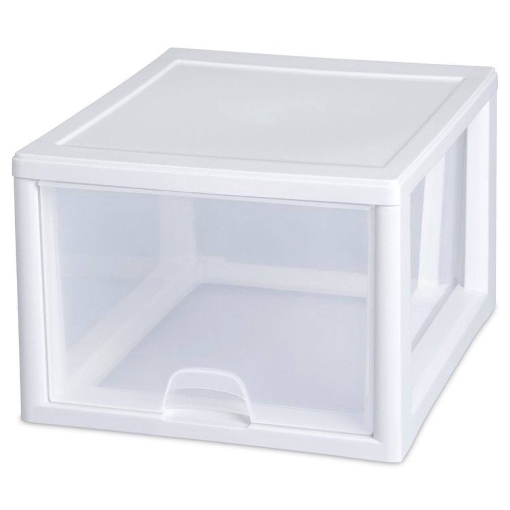 Storage Container Clear 27 Quart Single Box Modular Stacking 8 Pack regarding sizing 1000 X 1000