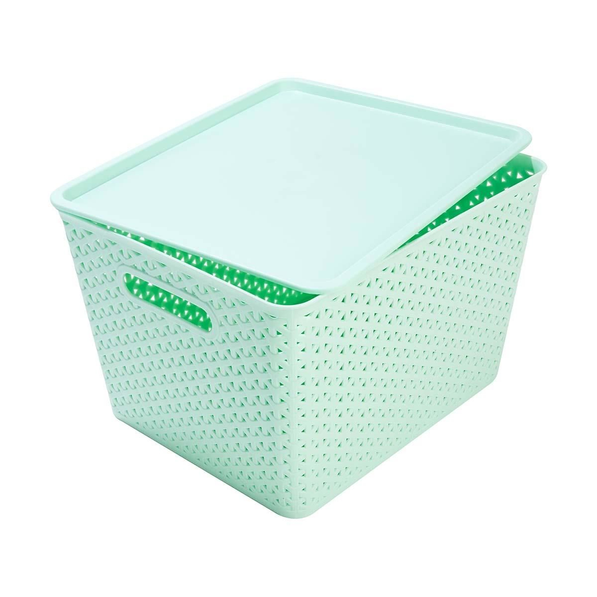 Storage Container With Lid Medium Mint Kmart Home Laundry for size 1200 X 1200