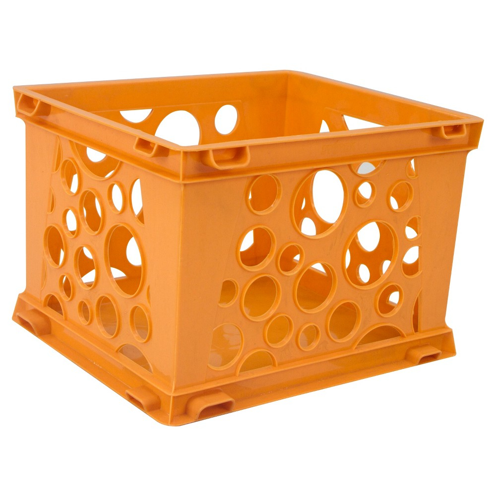 Storex Mini Stackable Storage Crate 3ct Neon Orange Products for sizing 1000 X 1000
