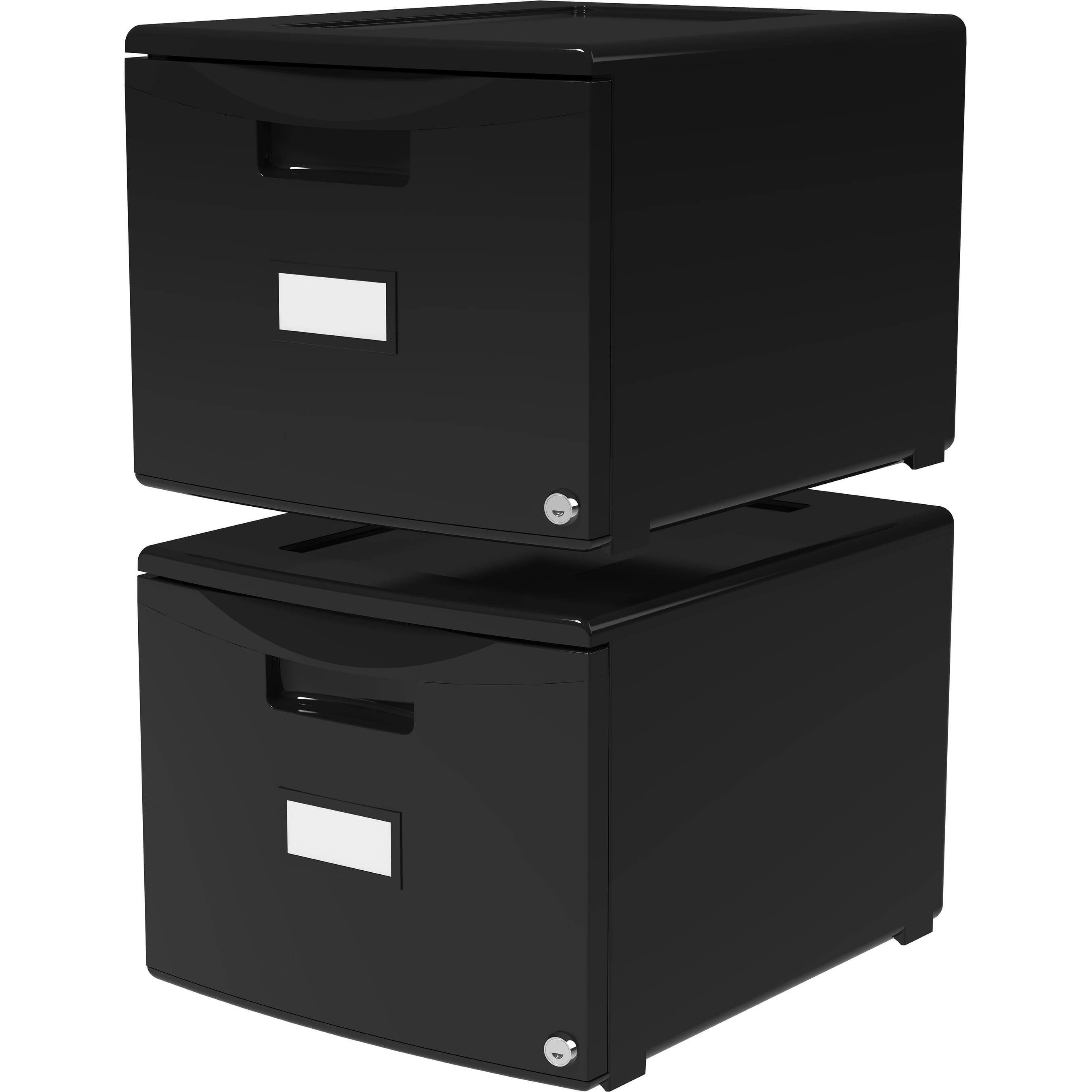 Storex Single Drawer Mini File Cabinet Black Set Of 2 Units with regard to sizing 2709 X 2709