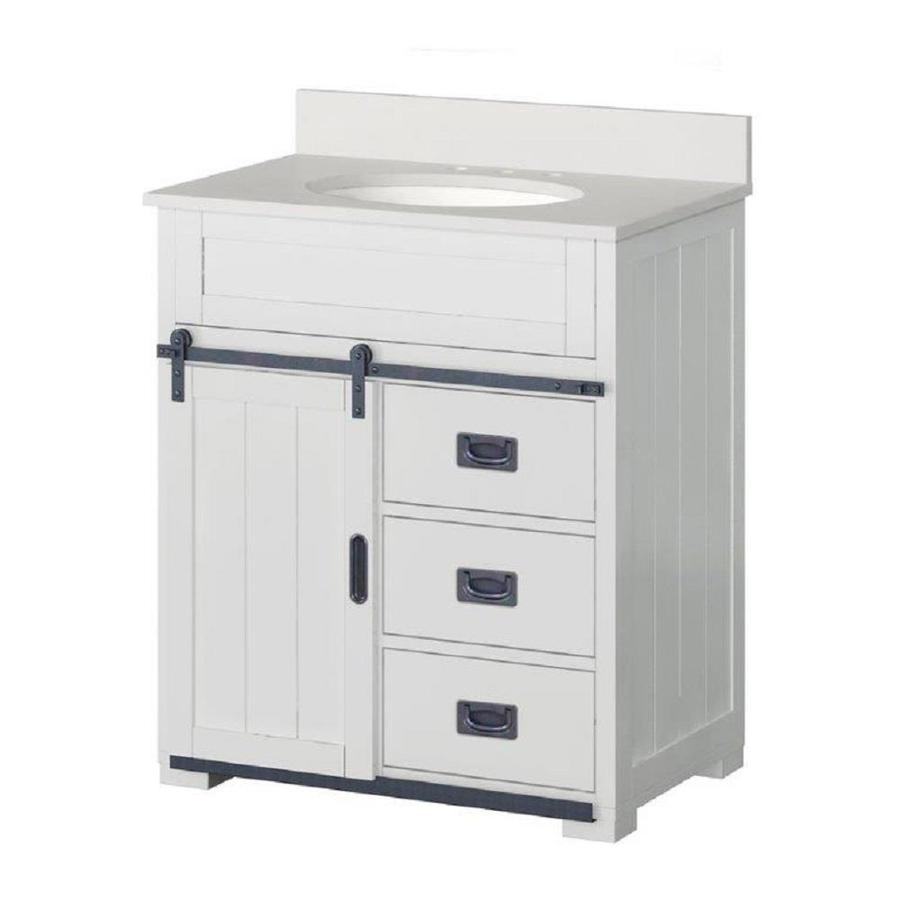 Style Selections Morriston 30 In White Single Sink Bathroom Vanity with regard to proportions 900 X 900