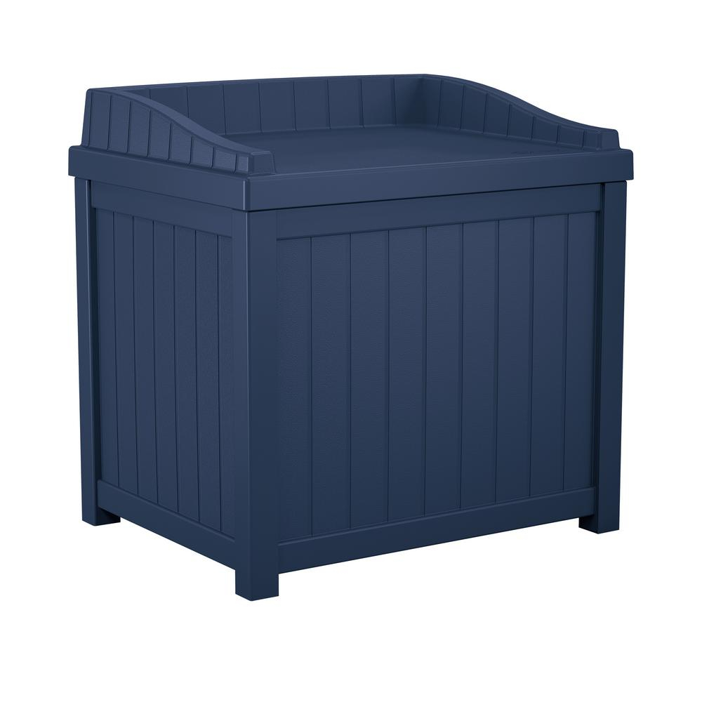 Suncast 22 Gal Navy Blue Small Storage Seat Deck Box Ss1000nd The inside proportions 1000 X 1000