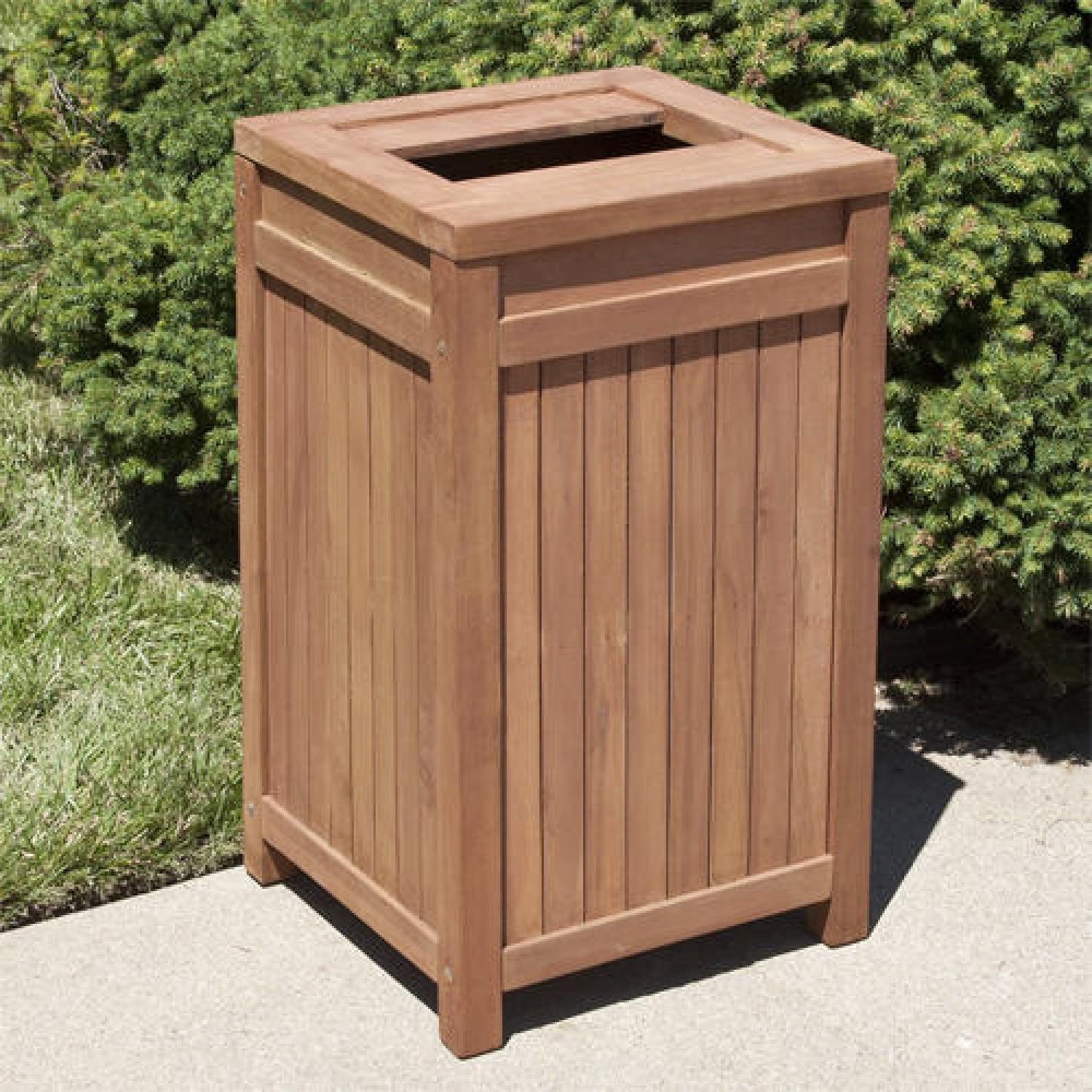 Teak Outdoor Square Trash Can Terry Outdoor Storage Bin Outdoor with sizing 1500 X 1500