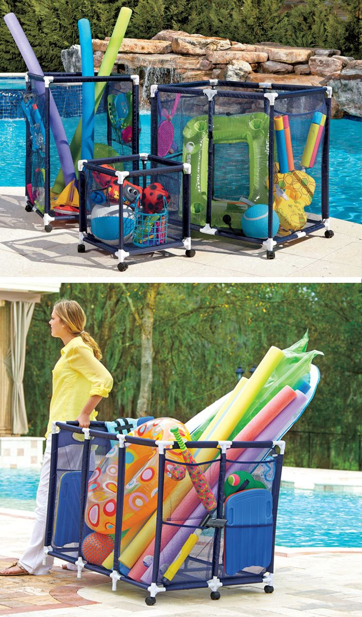 These Mesh Pool Toy Storage Bins Are Large Enough To Hold Everything for sizing 705 X 1200