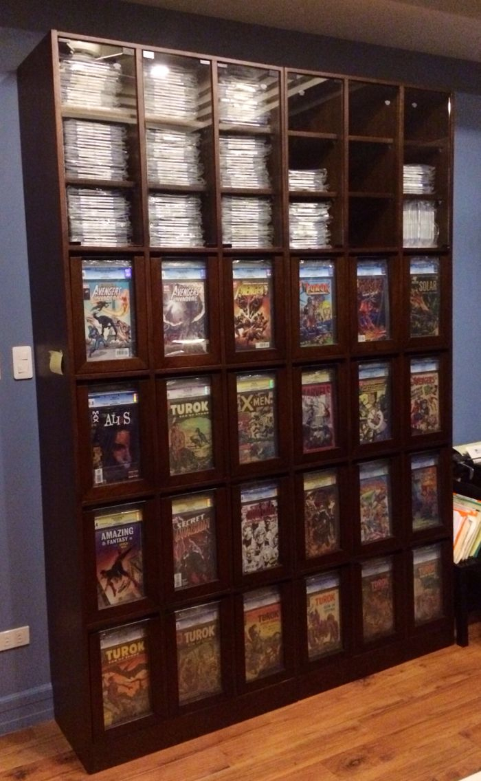 This Is A Full View Of My Custom Cgc Comic Storage Display Cabinet with regard to size 700 X 1136