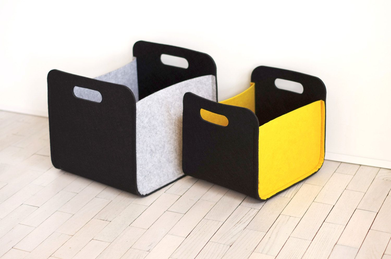 This Two Tone Storage Bin With Handles Made From High Quality Felt within size 1500 X 994