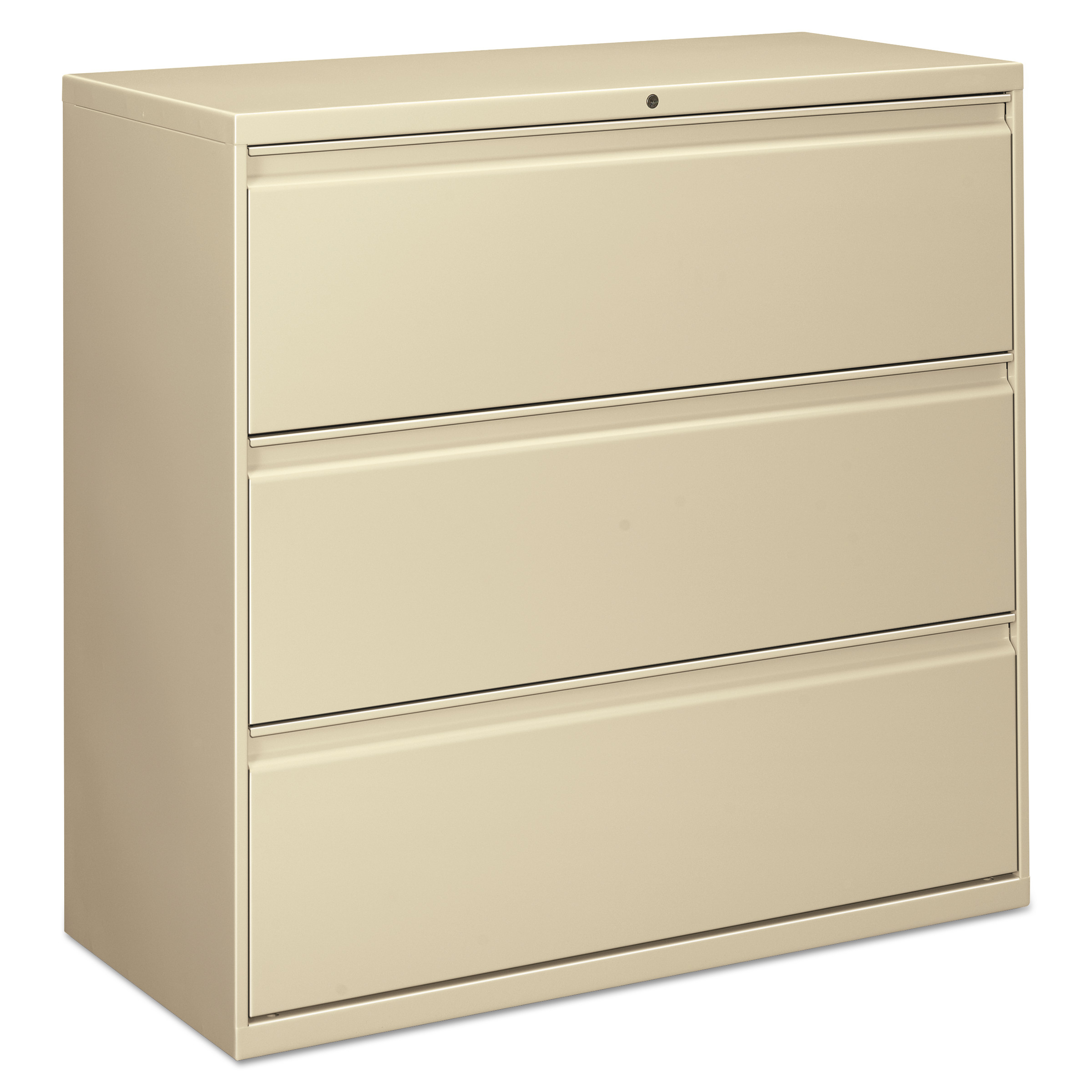 Three Drawer Lateral File Cabinet 42w X 18d X 39 18h Putty pertaining to sizing 2400 X 2400