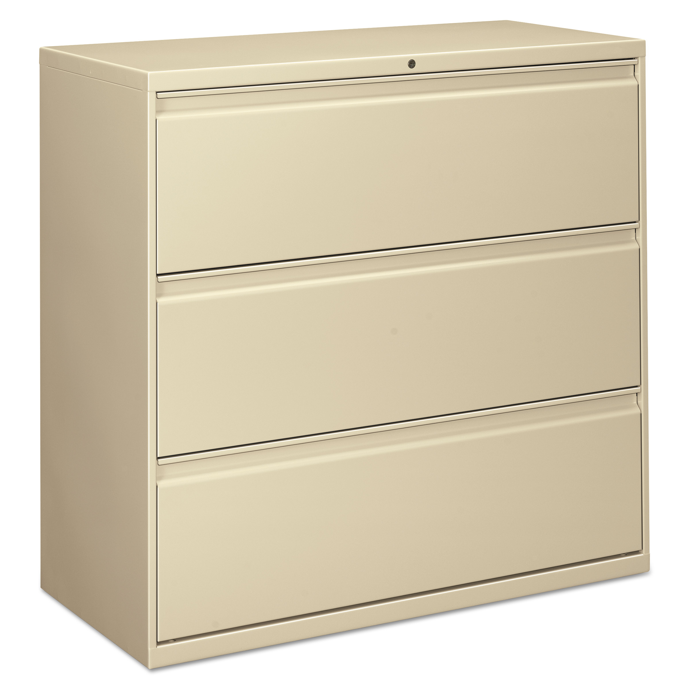 Three Drawer Lateral File Cabinet 42w X 18d X 39 18h Putty with regard to proportions 2400 X 2400