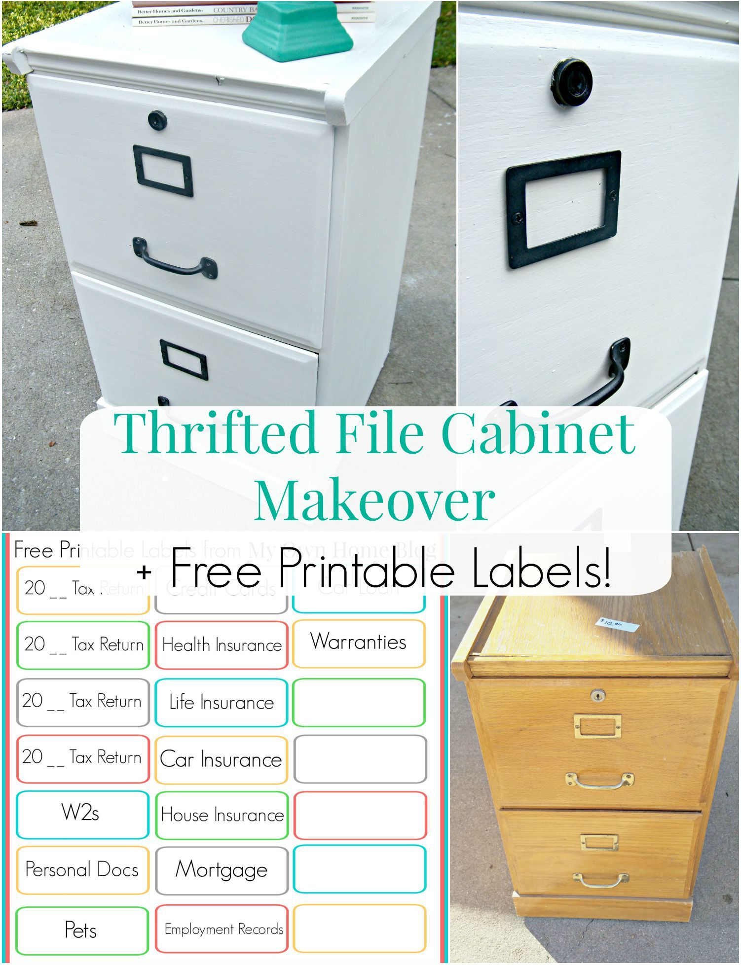 Thrifted File Cabinet Makeover Free Printable Labels Filing for sizing 1502 X 1957