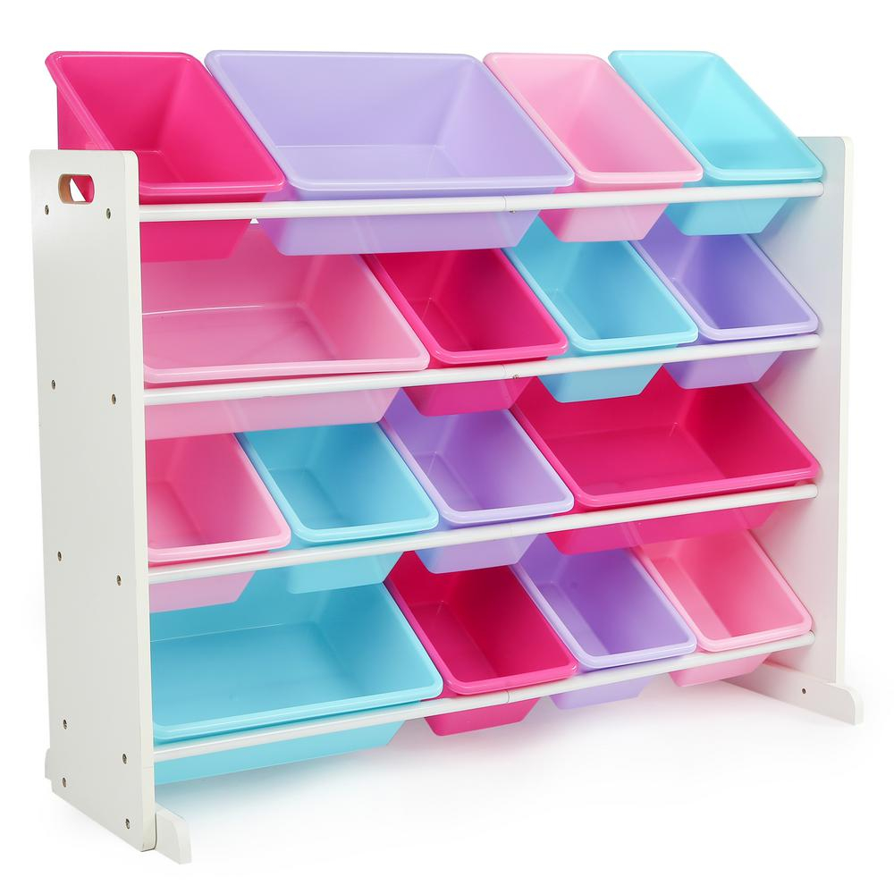 Tot Tutors Forever Whitepastel Super Sized Toy Organizer With 16 in dimensions 1000 X 1000