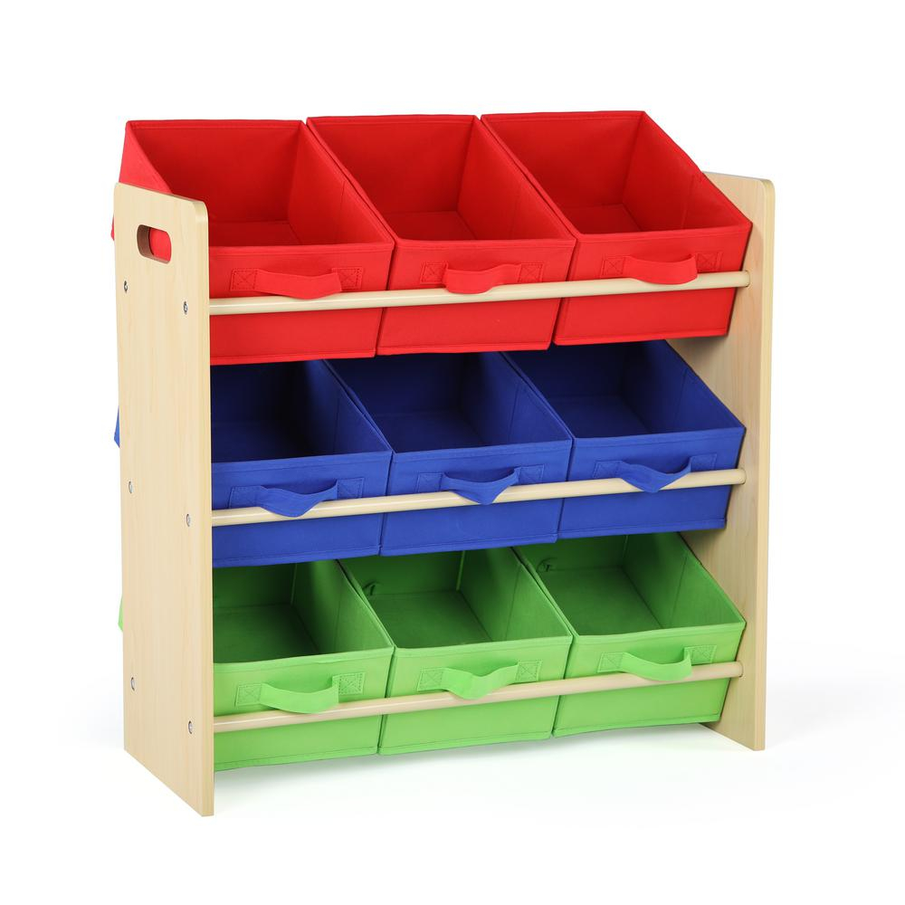 Tot Tutors Primary Collection Naturalprimary Kids Storage Toy Organizer With 9 Fabric Bins for proportions 1000 X 1000