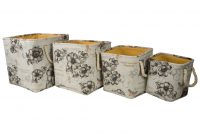 Totally Vintage Storage Bins Printed Canvas With Rope Handles Set in measurements 2048 X 2048