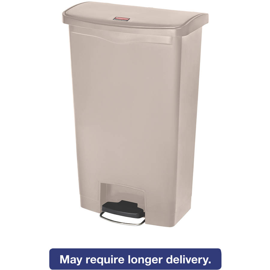 Trash Storage Bin Slim Jim 18g Front Step Container Beige Garbage pertaining to proportions 900 X 900