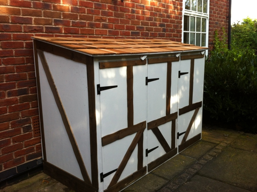 Triple Wheelie Bin Stores Custom Made For 3 Bins Custom Built regarding proportions 1071 X 800