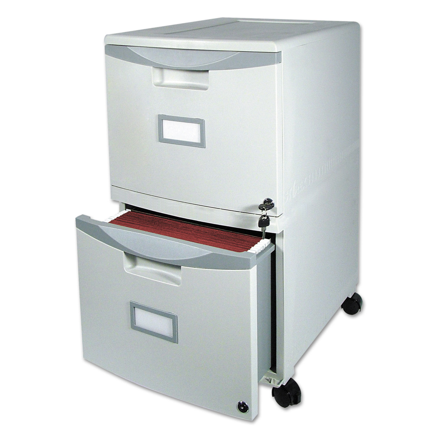 Two Drawer Mobile Filing Cabinet 14 34w X 18 14d X 26h Gray inside dimensions 1500 X 1500
