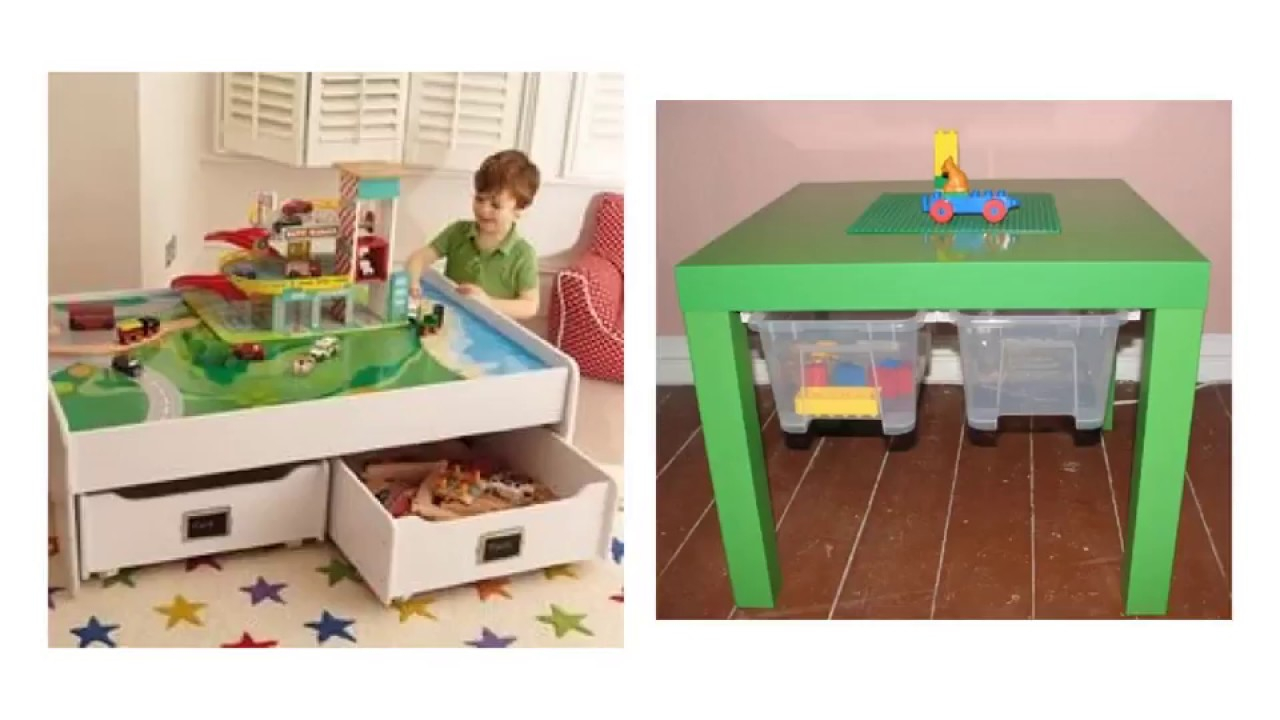 Unique Train Table Storage Bins Underneath For The Childrens Play with dimensions 1280 X 720