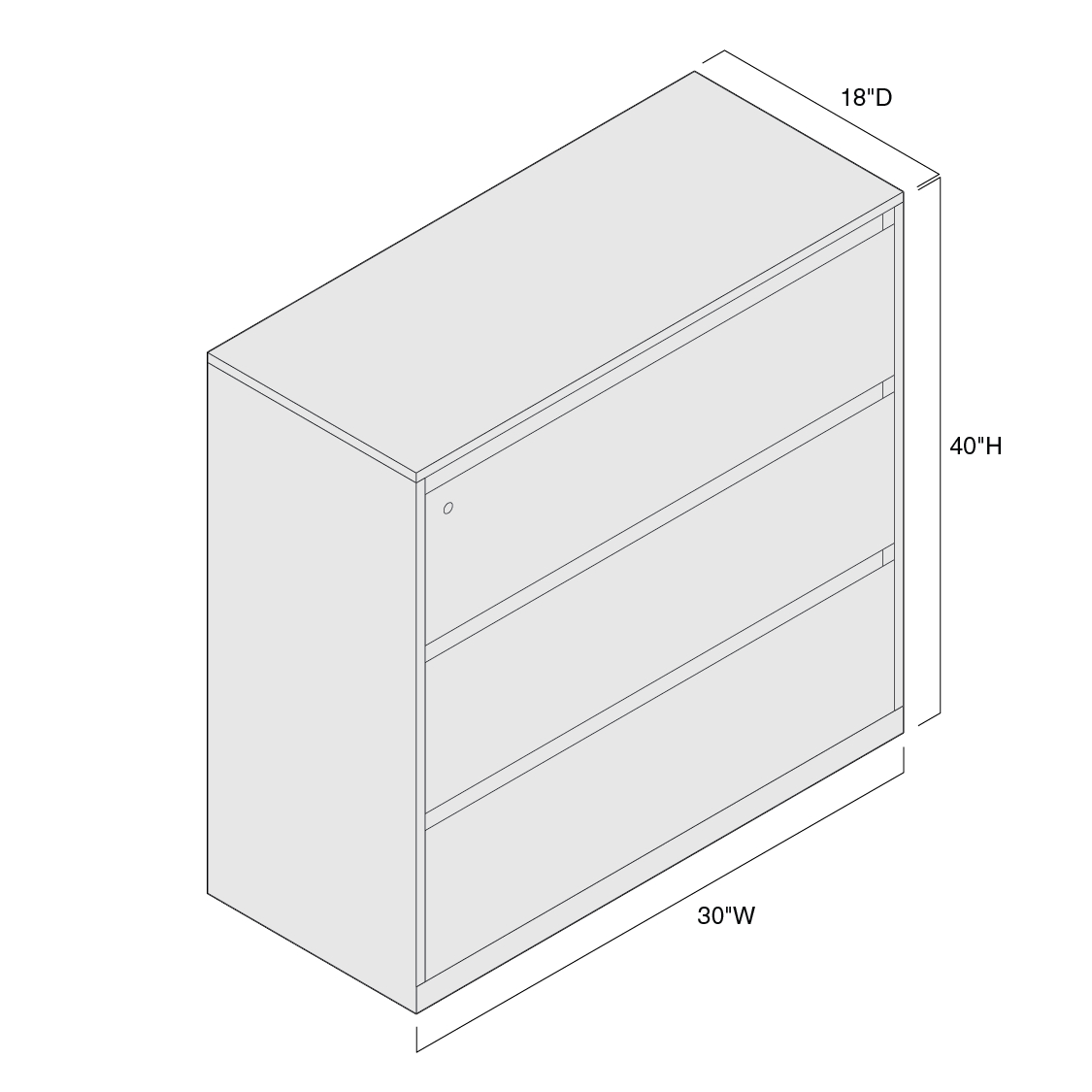 Universal Lateral File Cabinet Storage Systems With Integral Pull in measurements 1125 X 1125