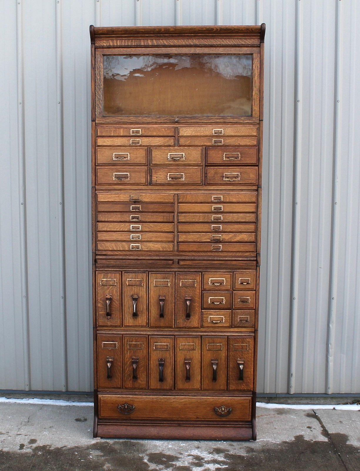 Very Very Rare 39 Drawer Gunn Stacking Oak Bookcase File Cabinet regarding proportions 1225 X 1600