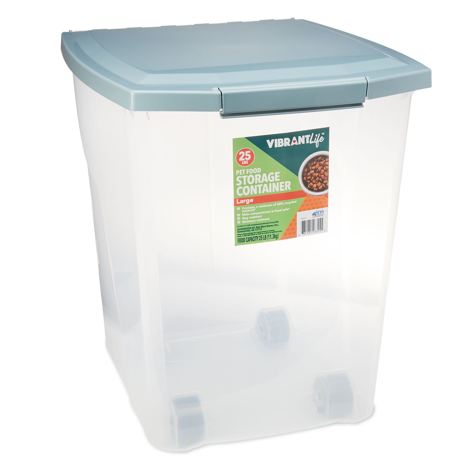 Vibrant Life Pet Food Storage Container Large 25 Lb Walmart with measurements 2000 X 2000