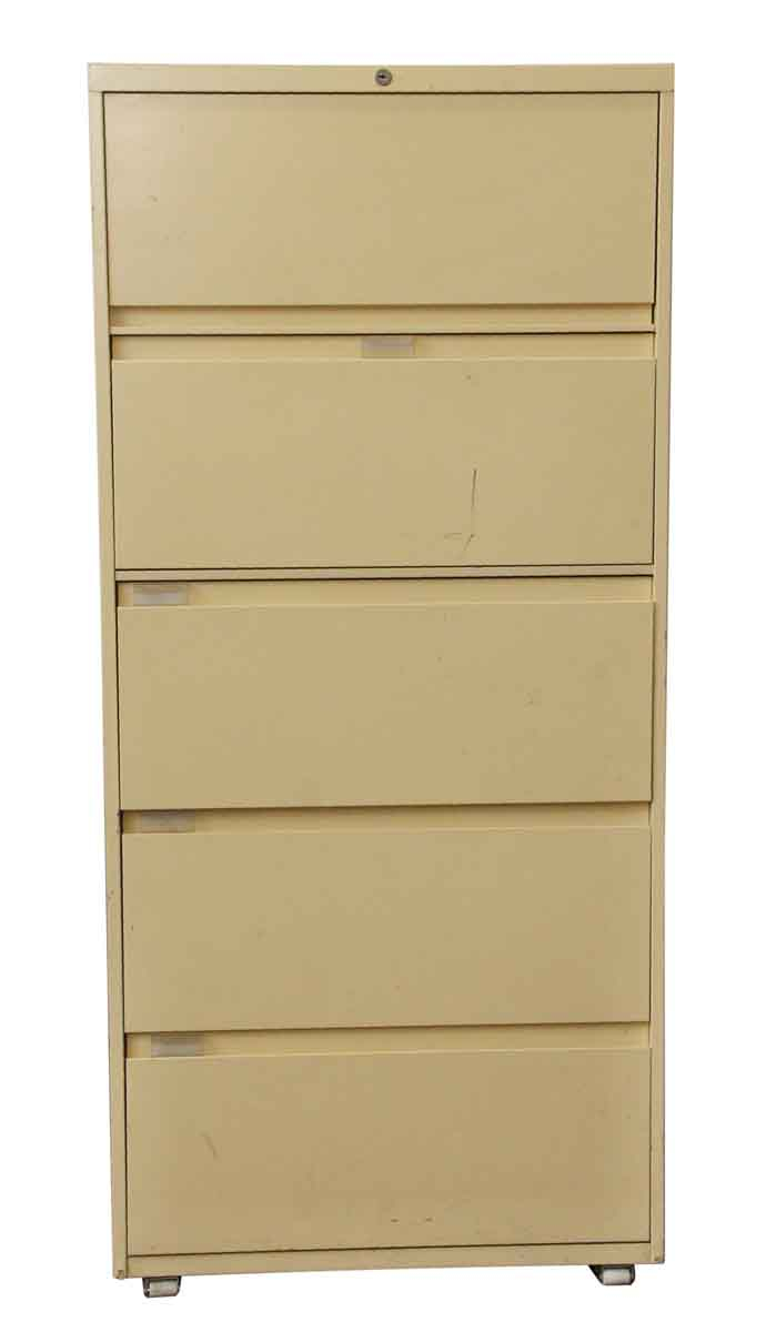 Vintage 5 Drawer Tan Metal File Cabinet Olde Good Things inside measurements 690 X 1200
