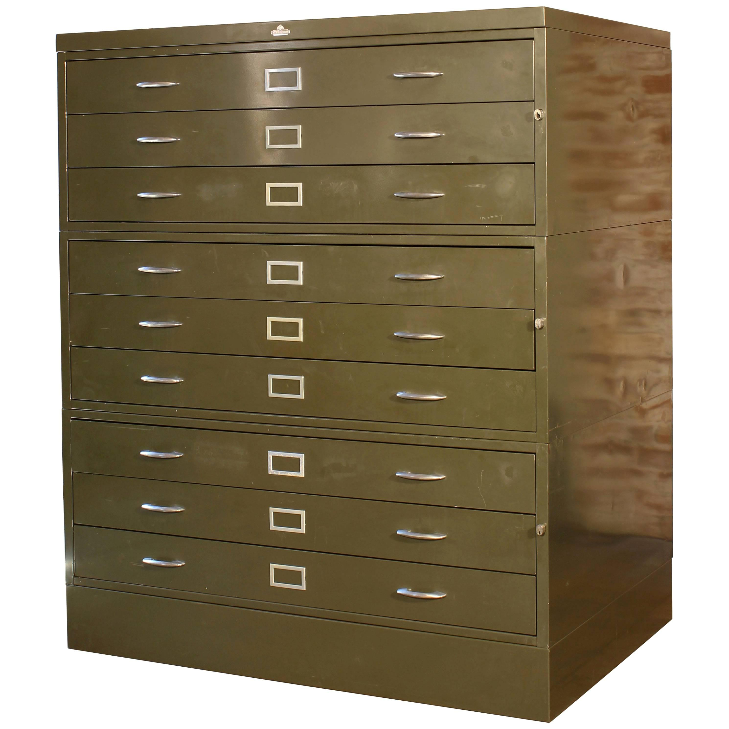 Vintage All Steel Flat File Storage Cabinet At 1stdibs for sizing 2980 X 2980