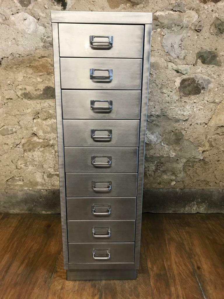 Vintage Filing Cabinet 9 Drawer Industrial Stripped Metal Filing throughout proportions 768 X 1024