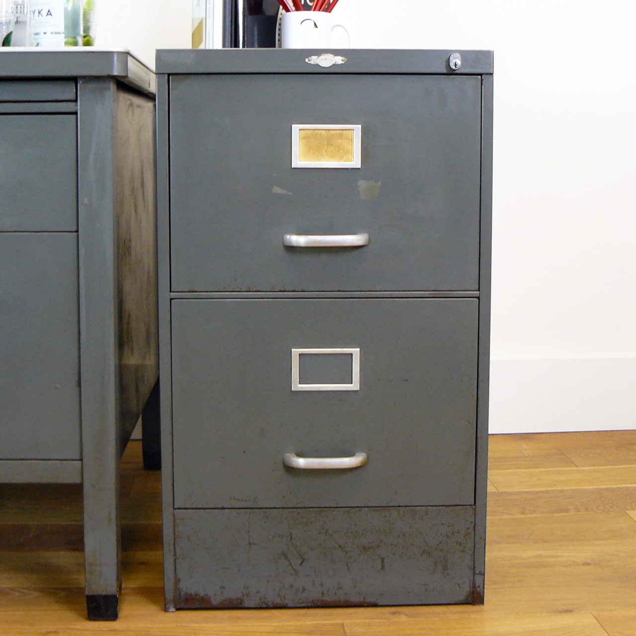 Vintage Grey 2 Drawer Art Metal Filing Cabinet Art Metal London throughout sizing 1280 X 1280