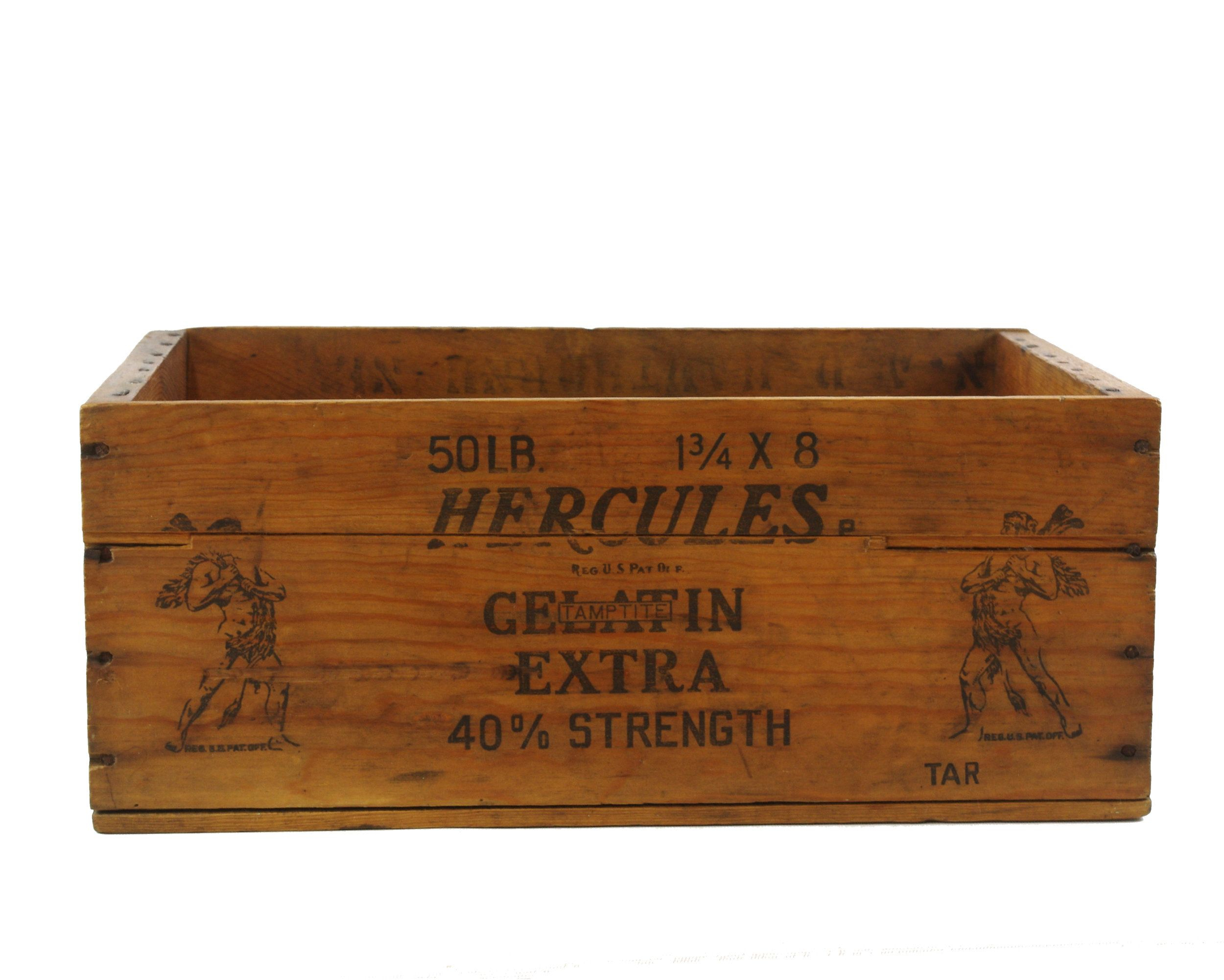 Vintage Hercules Powder Wooden Crate Wood Storage Bin Rustic in size 2500 X 2001