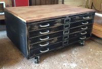 Vintage Industrial Flat File Coffee Table Cabinet Files Filing Map with regard to size 1000 X 1000