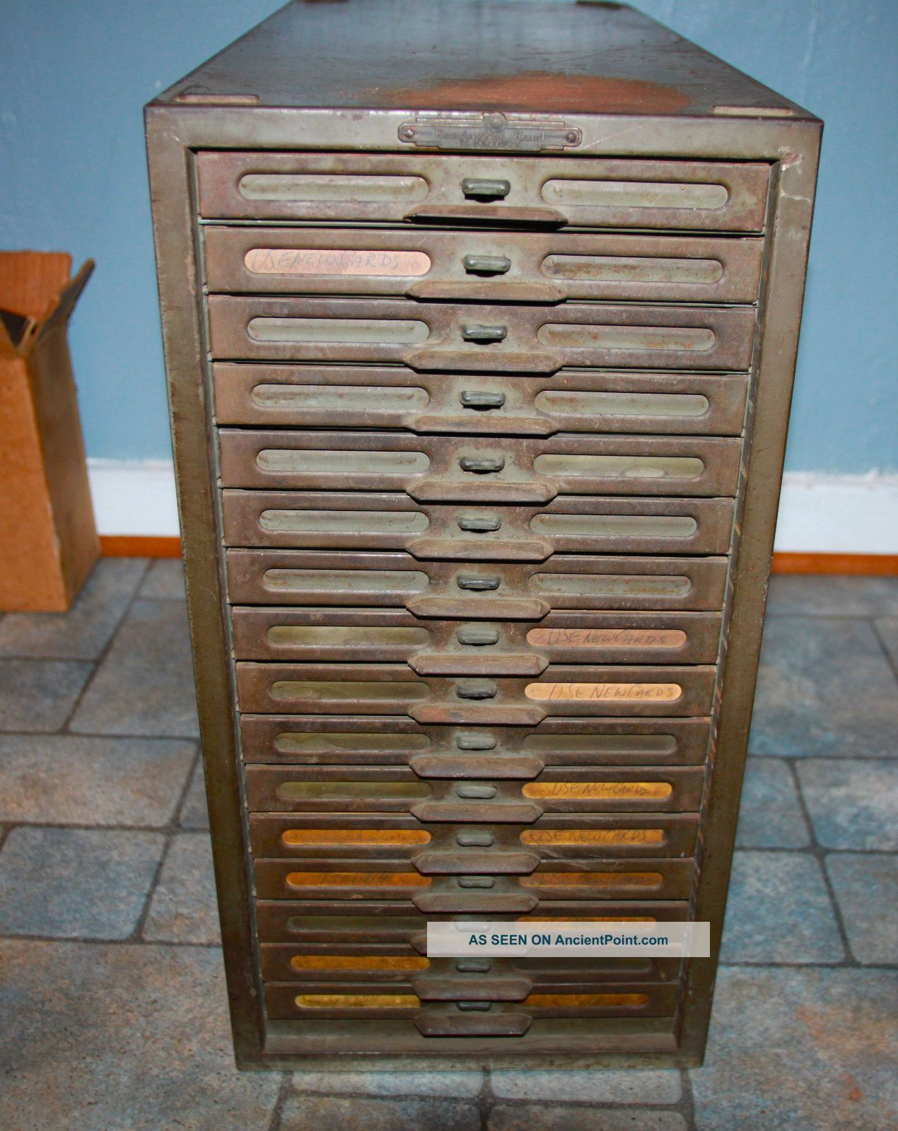 Vintage Industrial Remington Rand Kardex Metal File Cabinet 16 in proportions 1270 X 1600